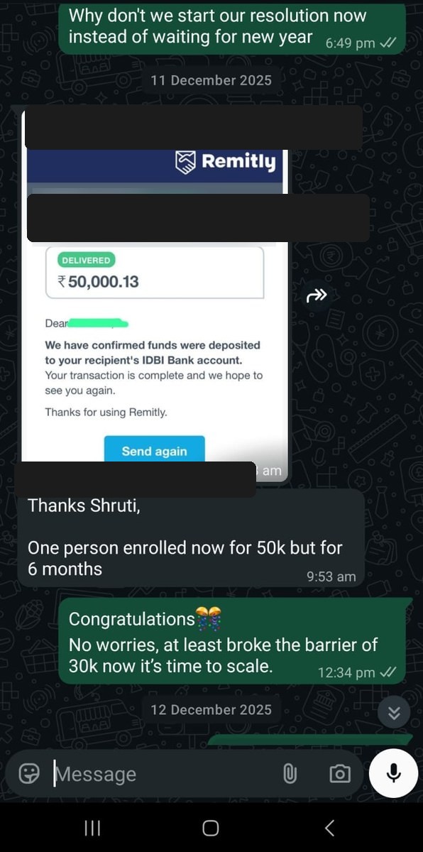 Client enrollment result of ₹50,000